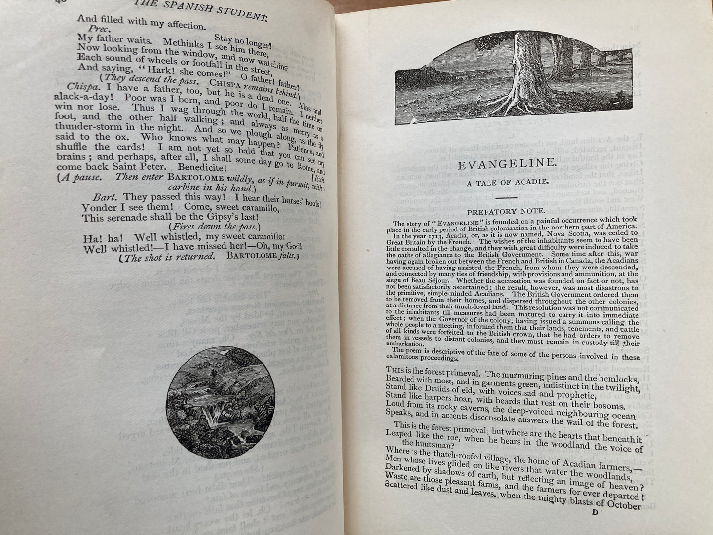 Set of 2 Victorian Poetry Books: Mrs. Browning and Longfellow