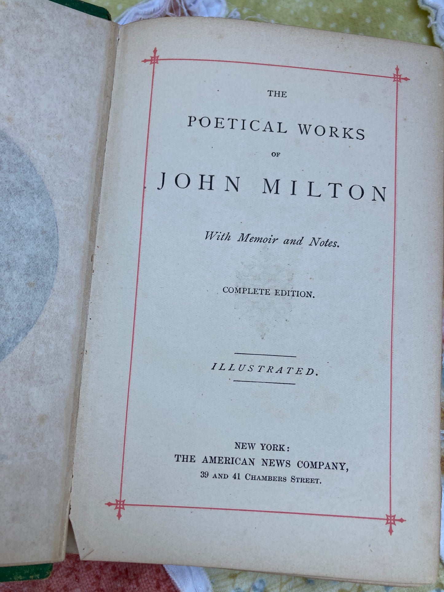 Milton, John: Poetical Works (American News Company, circa 1870s)