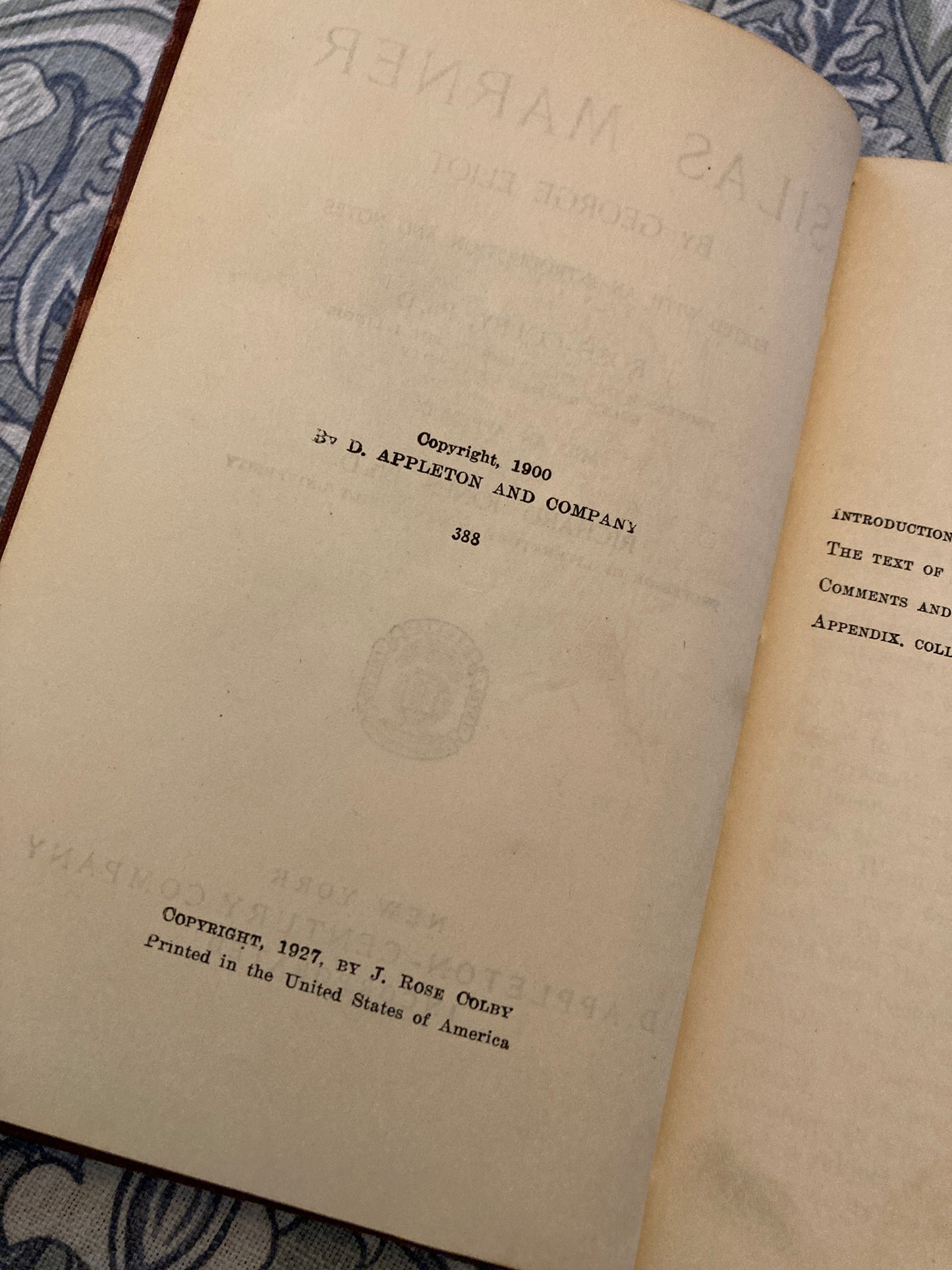 Eliot, George: Silas Marner (D. Appleton-Century Company, New York, 1927)