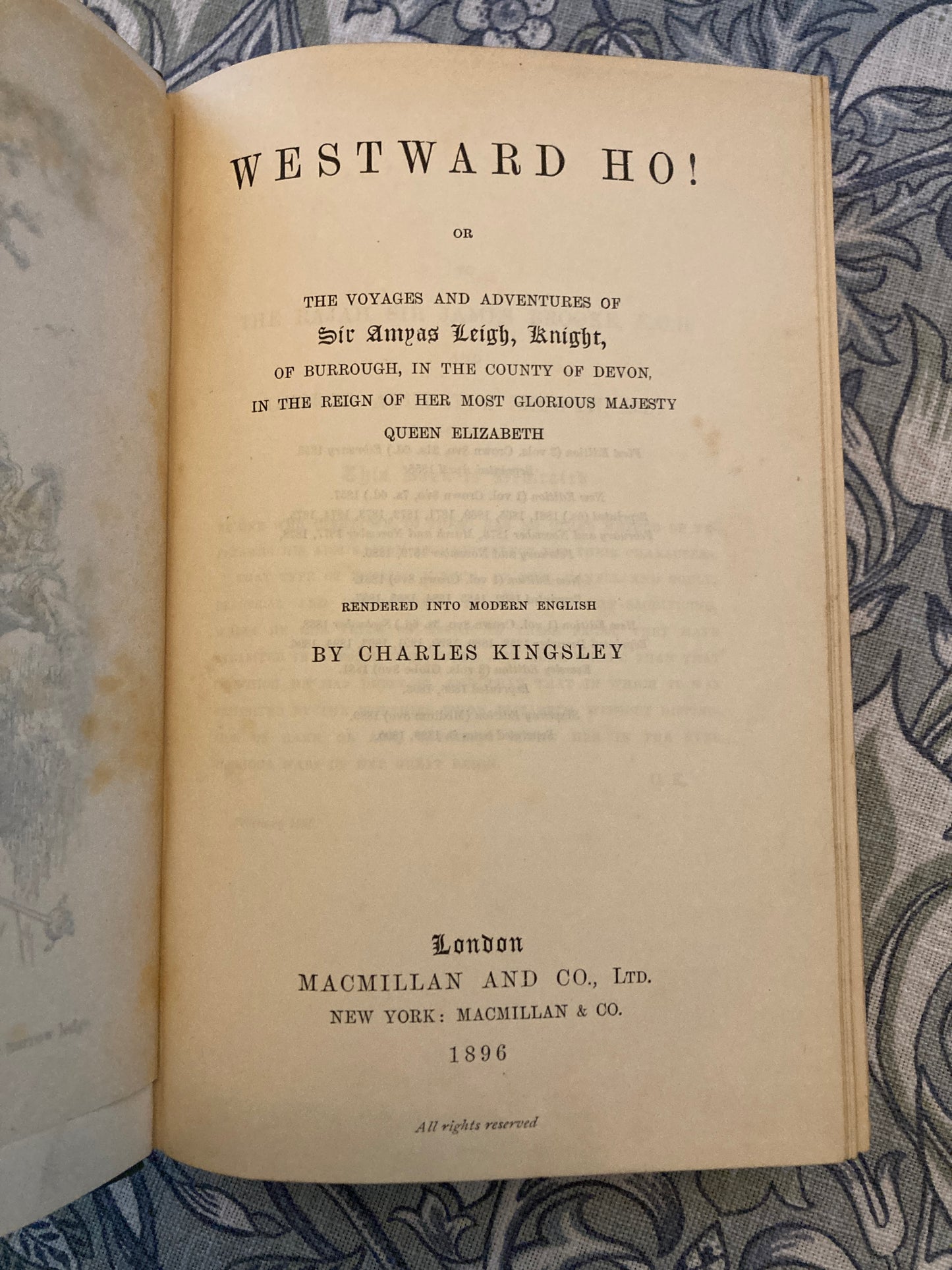 Kingsley, Charles: Westward, Ho! (Macmillan & Co., London, 1896)