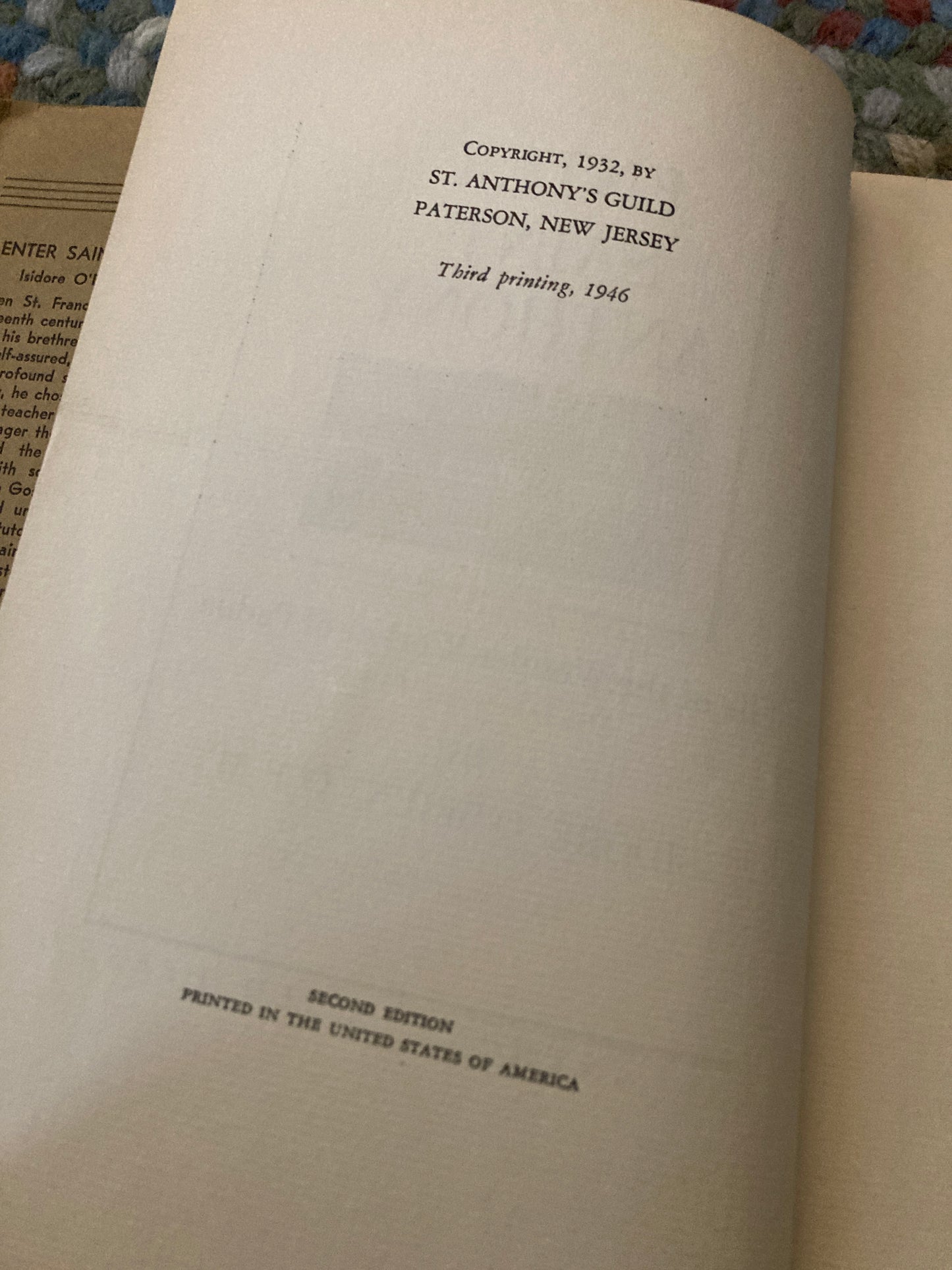[SAINT BIOGRAPHY] O'Brien, Isidore: Enter Saint Anthony: Life of the Wonder-Worker of Padua (St. Anthony Guild Press, 1946)