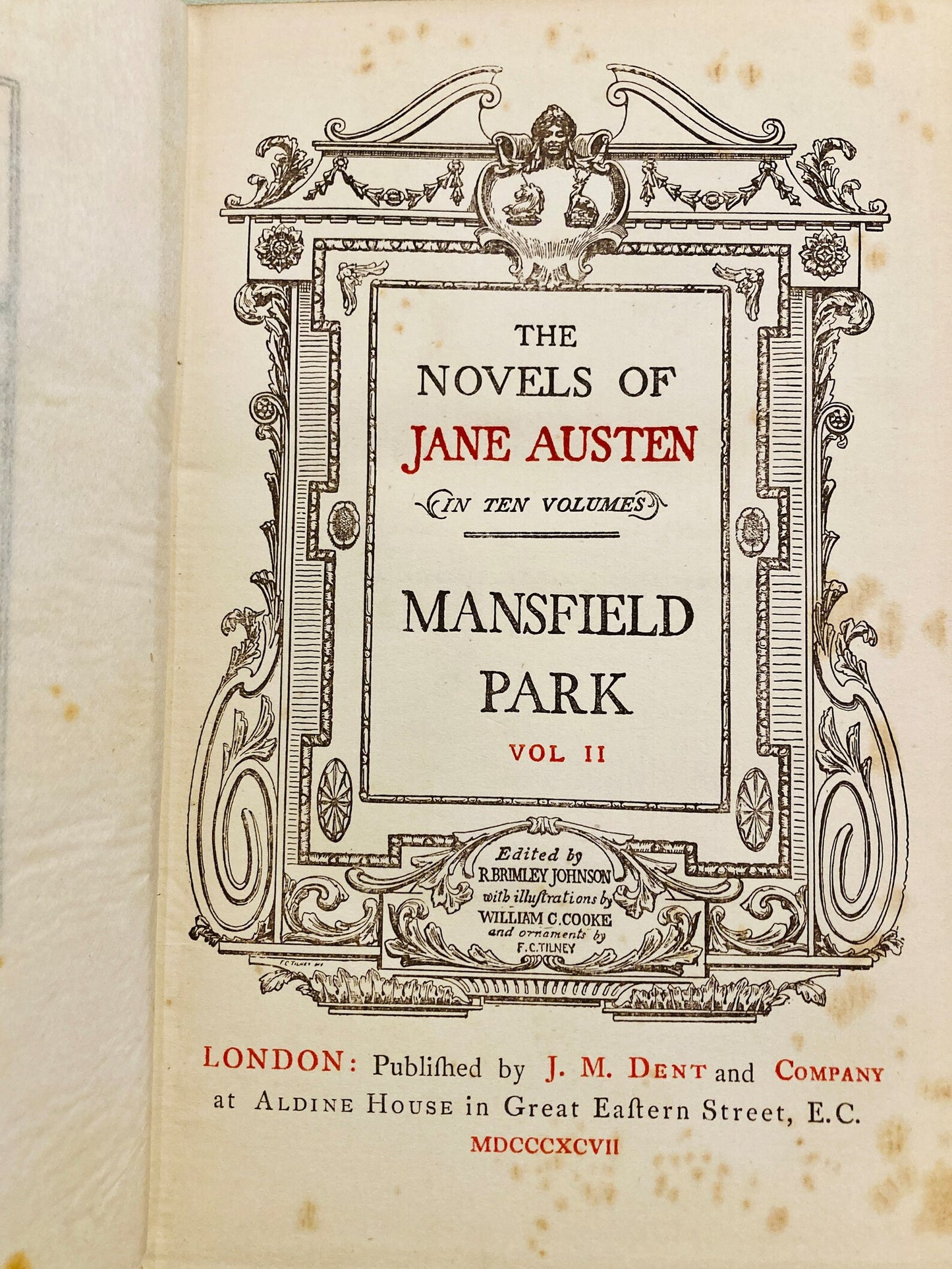 Austen, Jane; William Cooke: Mansfield Park (J.M. Dent, 1895)